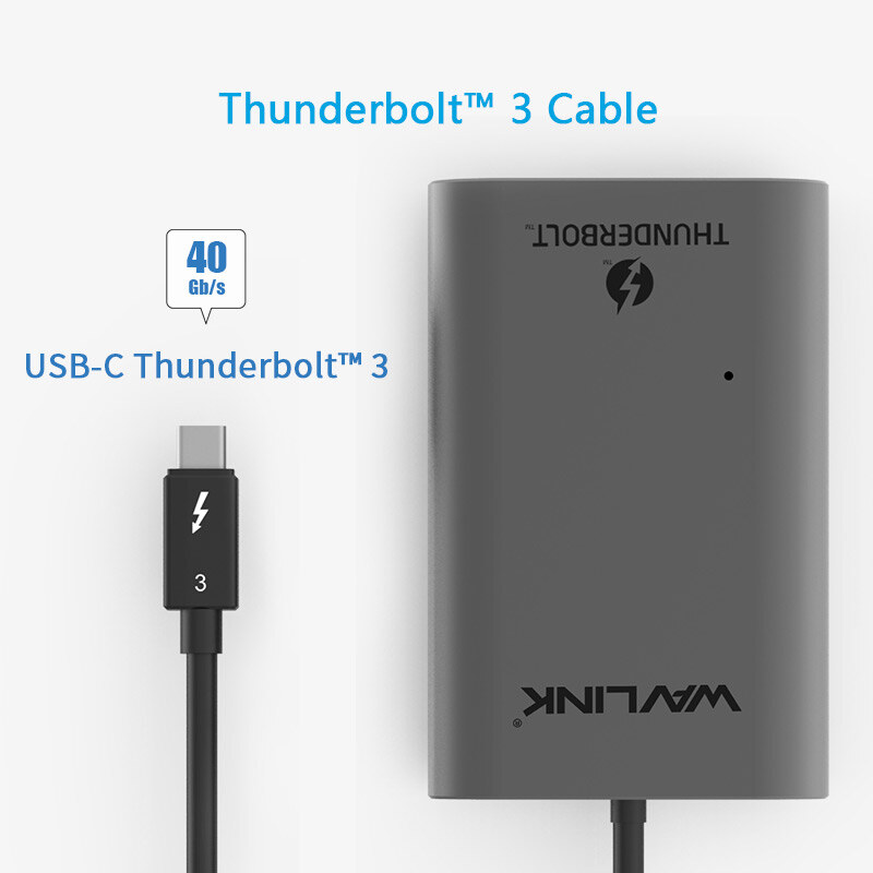 Wavlink UTA03H Thunderbolt 3 - kettős HDMI adapter, 2 x 4K, ezüst – kép 2