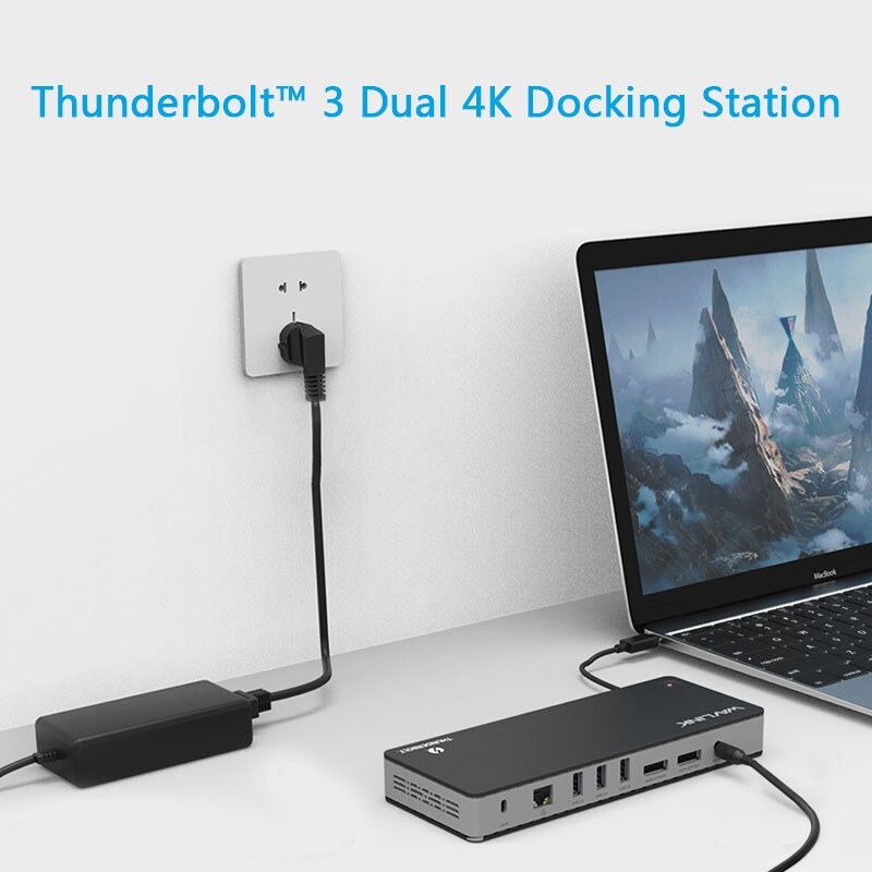 Wavlink UTD21 / UTD21H Thunderbolt 3 dokkoló, dupla 4K, 60 W PD – kép 1