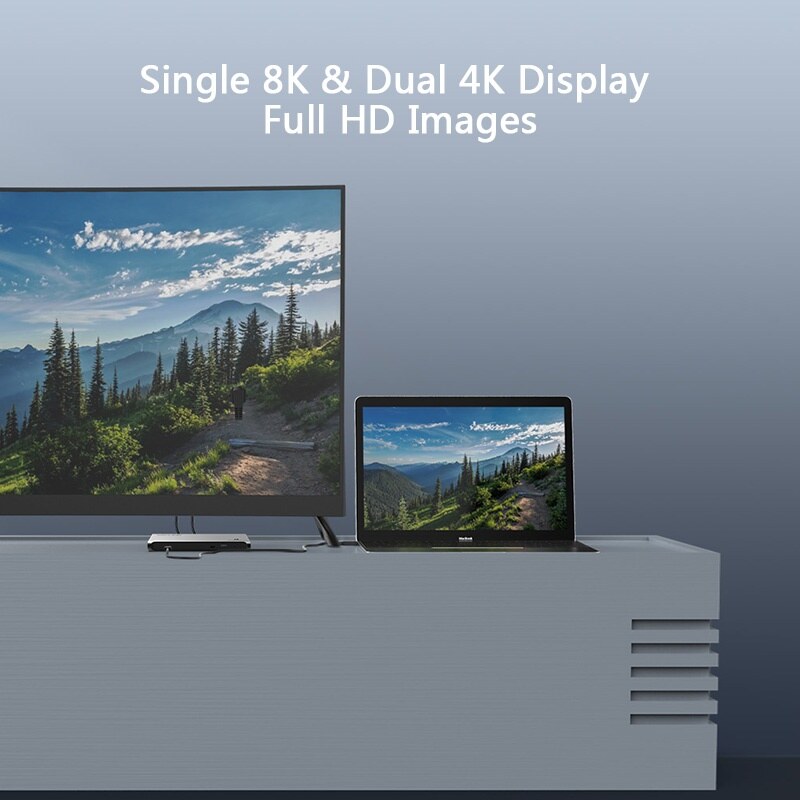 Wavlink UTD23 Thunderbolt 3 dokkoló, dupla 4K / 8K, 60 W PD – kép 1
