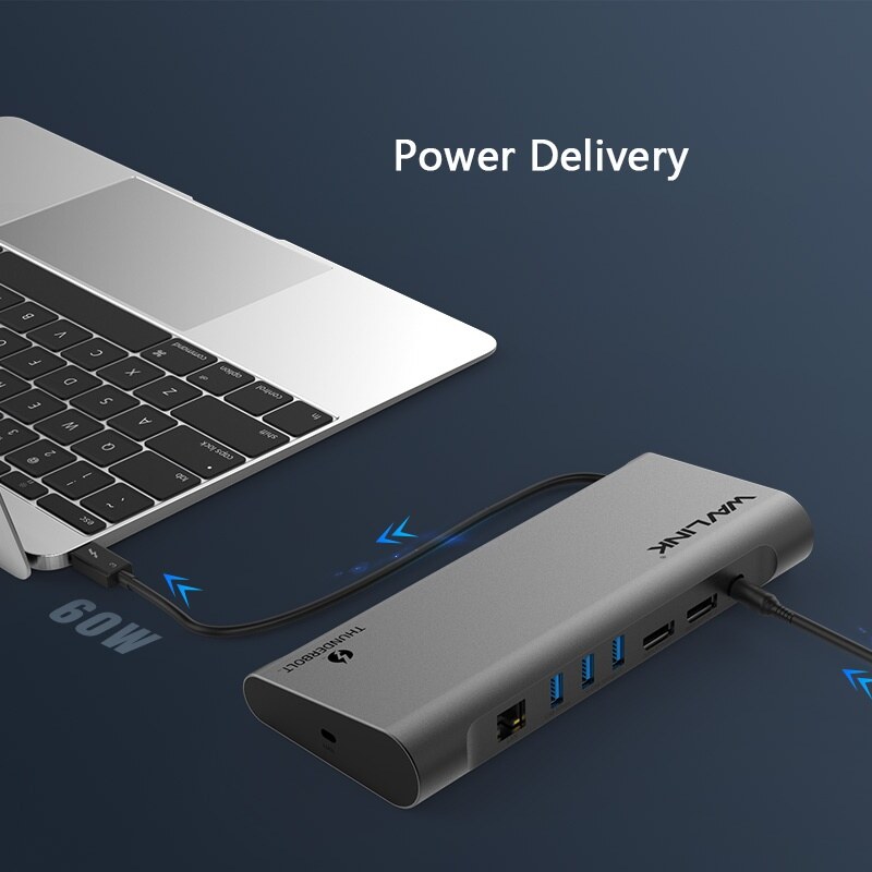 Wavlink UTD23 Thunderbolt 3 dokkoló, dupla 4K / 8K, 60 W PD – kép 2