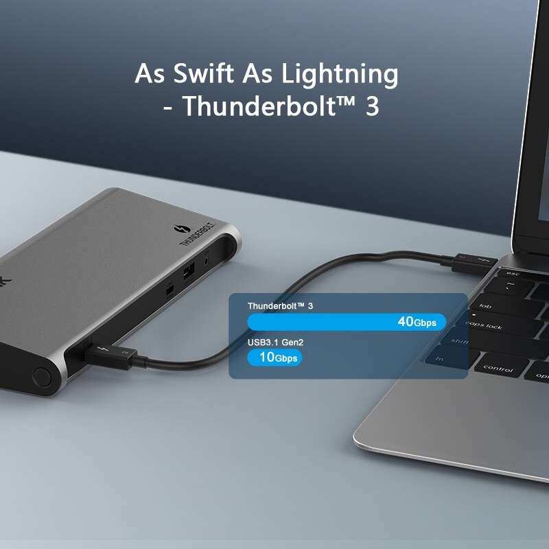 Wavlink UTD23 Thunderbolt 3 dokkoló, dupla 4K / 8K, 60 W PD – kép 3