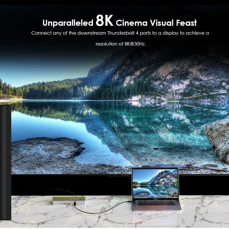 Wavlink UTD41-C Thunderbolt 4 dokkoló, négy monitor, 96 W PD – kép 3