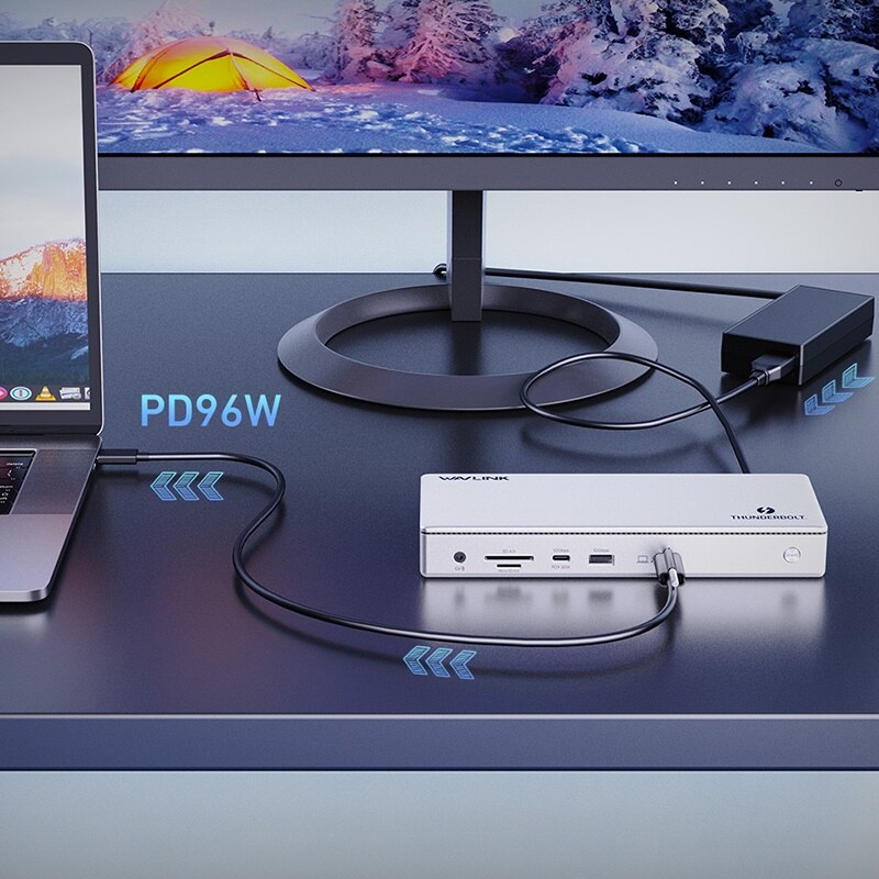 Wavlink UTD45 13 az 1-ben Thunderbolt 4 dokkoló, három monitor, 96 W PD – kép 2