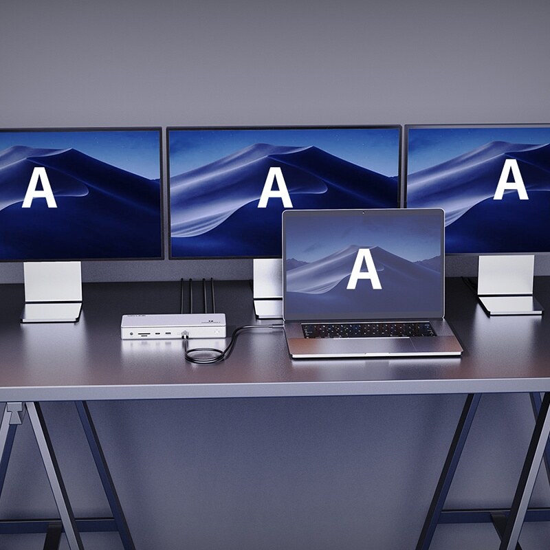 Wavlink UTD45 13 az 1-ben Thunderbolt 4 dokkoló, három monitor, 96 W PD – kép 4