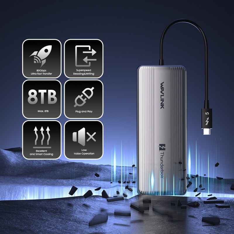 Wavlink UTE50 Thunderbolt 5 külső SSD, 80 Gbps, 1-8 TB – kép 1