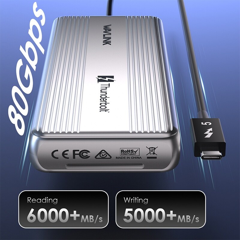 Wavlink UTE50 Thunderbolt 5 külső SSD, 80 Gbps, 1-8 TB – kép 2
