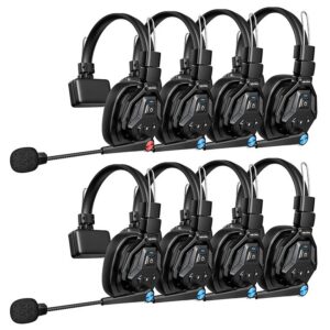 Wavlink WI810H DECT vezeték nélküli intercom headset rendszer, 2–8 fős csapatnak, 300 m