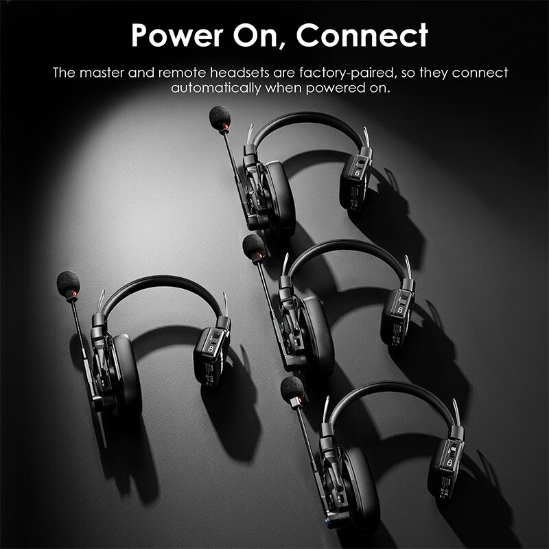 Wavlink WI810H DECT vezeték nélküli intercom headset rendszer, 2–8 fős csapatnak, 300 m – kép 1