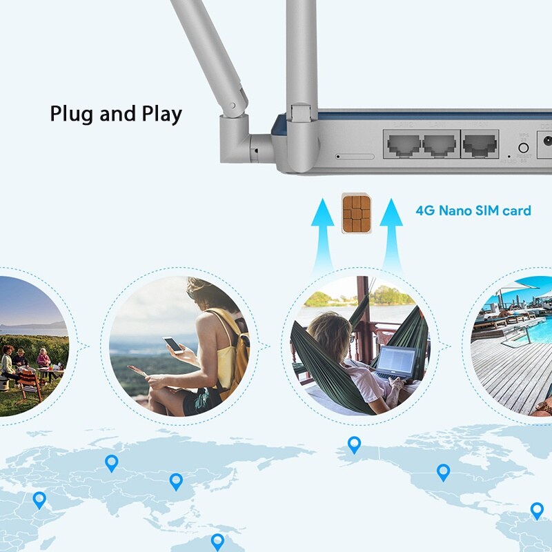 Wavlink WN529E4 N300 4G LTE Wi-Fi router, SIM-kártyás – kép 2