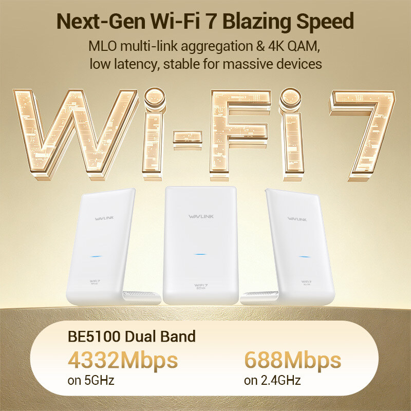 Wavlink WN5372BE HALO Nexus BE5100 Wi-Fi 7 mesh rendszer, 2,5G WAN – kép 1