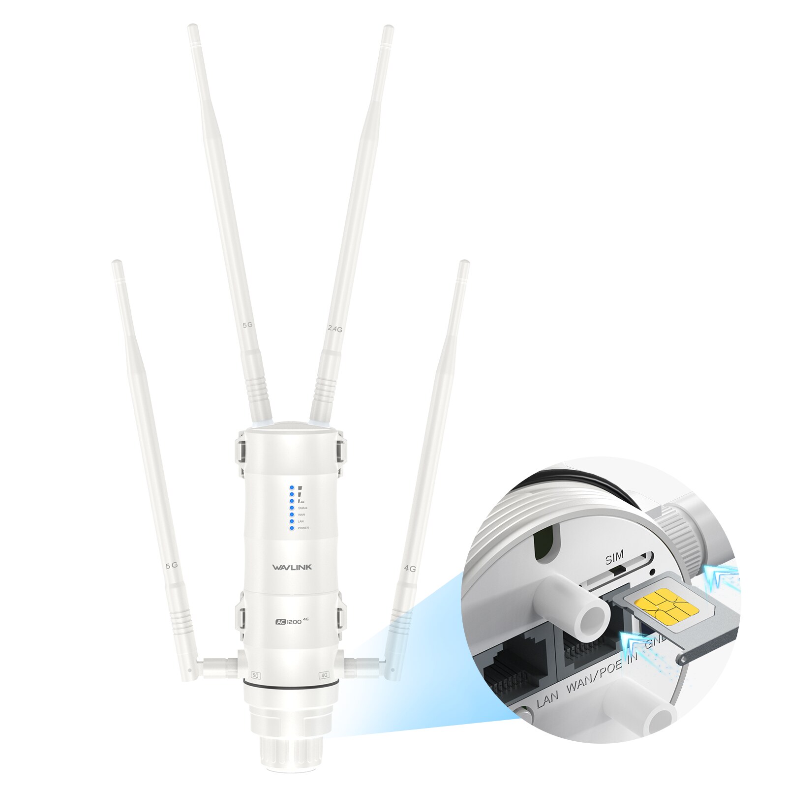 Wavlink WN572HE4-US AC1200 kültéri 4G LTE Wi-Fi router, nano SIM, 4x7 dBi – kép 3