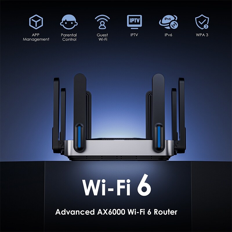 Wavlink WN592AX6 Giant Stream6 AX6000 Wi-Fi 6 mesh router, 2,5G portok, USB 3.0 – kép 1