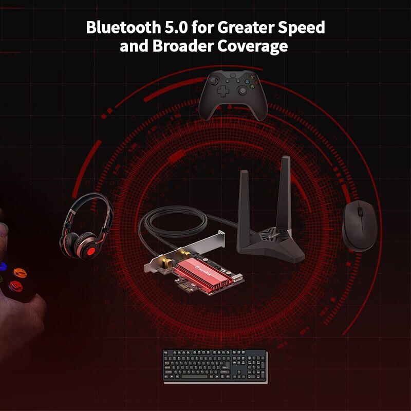 Wavlink WN675X2 AX3000 Wi-Fi 6E PCIe adapter, Bluetooth 5.2, háromsávos – kép 2