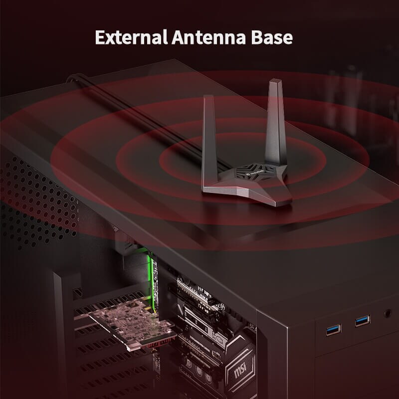 Wavlink WN675X2 AX3000 Wi-Fi 6E PCIe adapter, Bluetooth 5.2, háromsávos – kép 4
