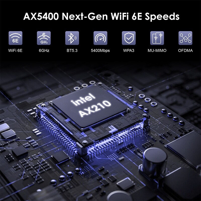 Wavlink WN675X3 AX5400 Wi-Fi 6E PCIe adapter, Bluetooth 5.3, háromsávos – kép 1