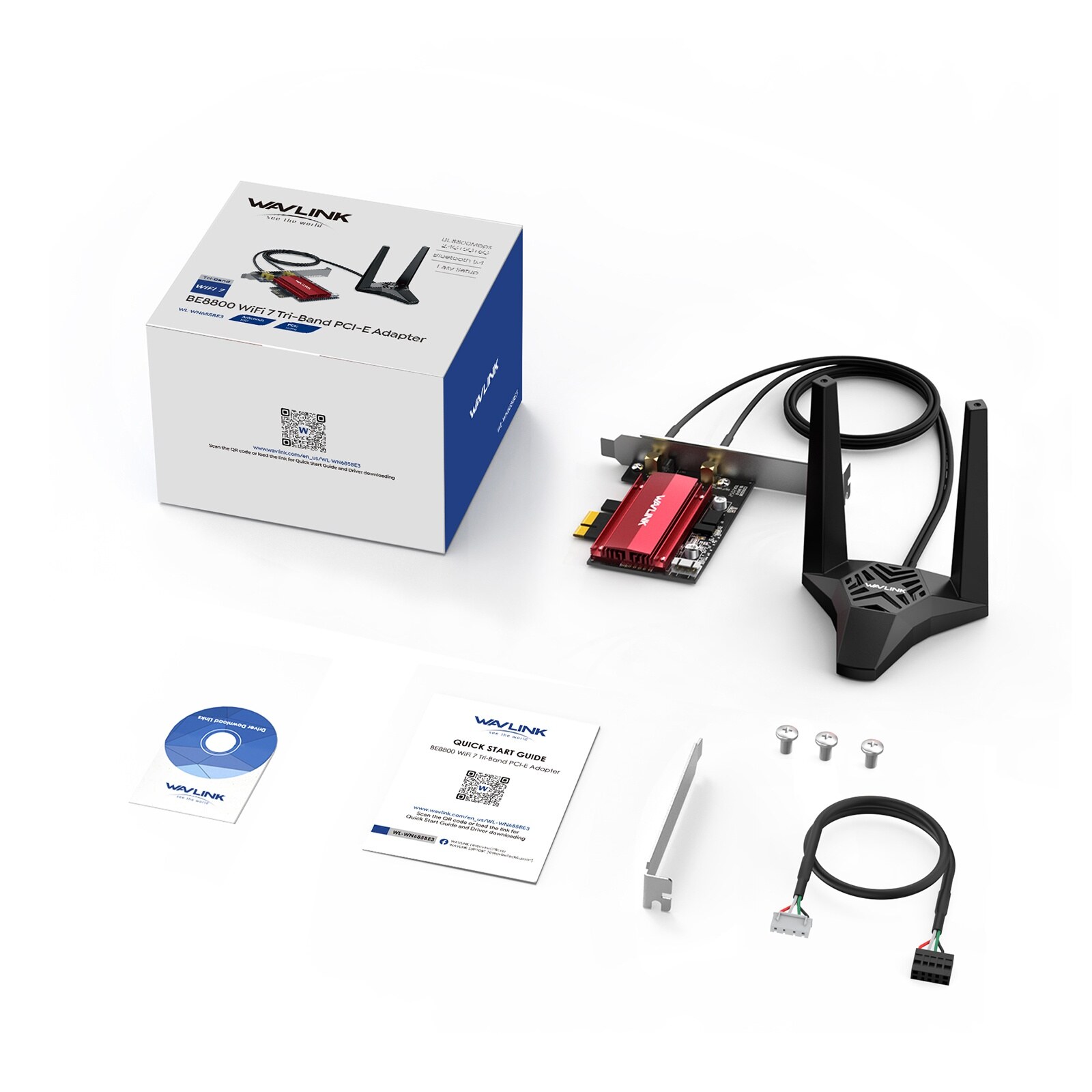 Wavlink WN685BE3-A BE8800 Wi-Fi 7 PCIe adapter, Bluetooth 5.4, háromsávos – kép 4