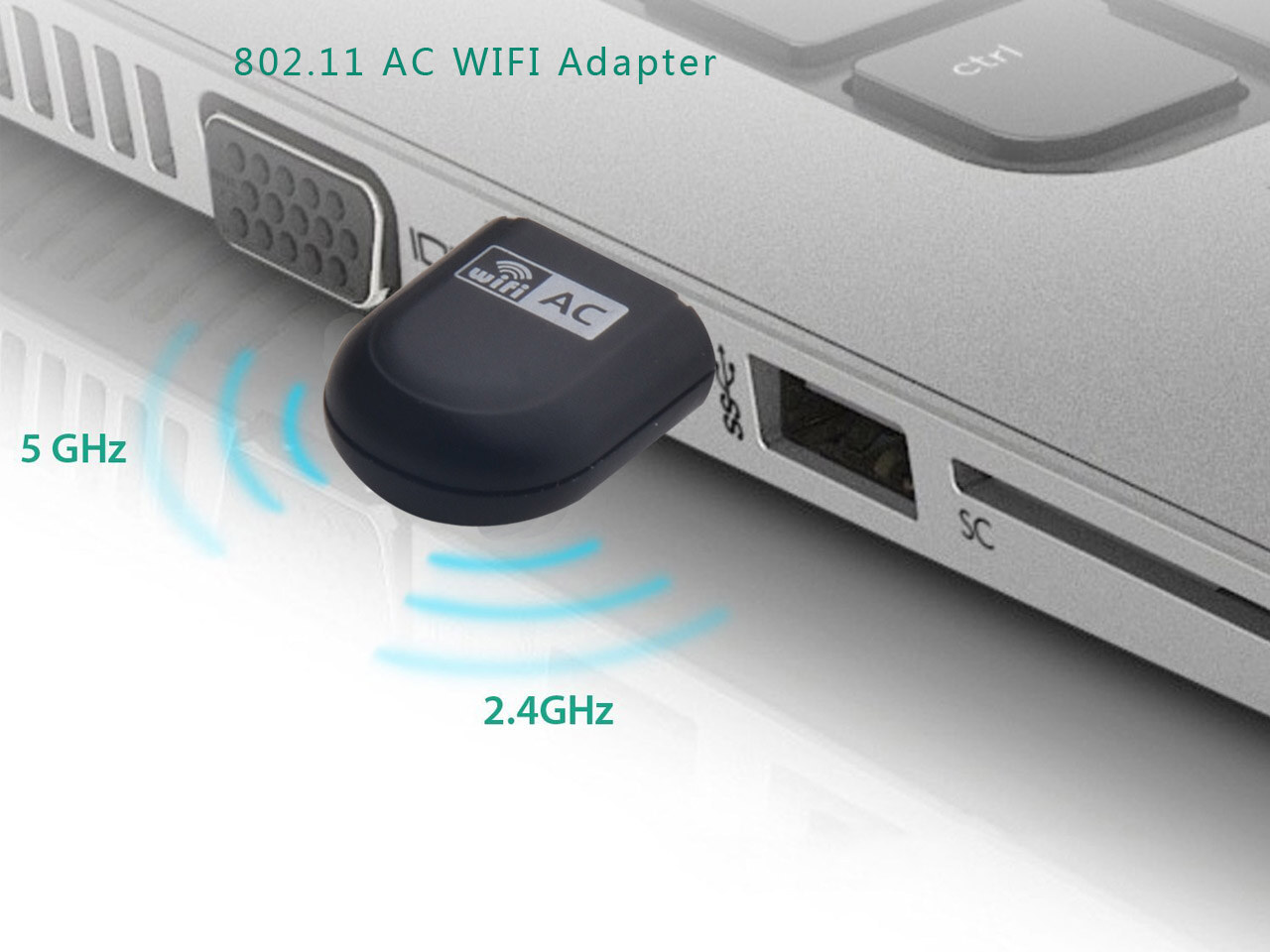 Wavlink WN691A1F AC650 USB 2.0 Wi-Fi adapter, kétsávos, mini – kép 4