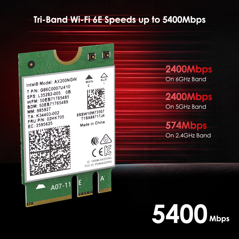 Wavlink WN852X3M AXE5400 Wi-Fi 6E M.2 modul, Bluetooth 5.3 – kép 1