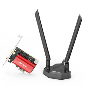 Wavlink WN852X3S-A AX5400 Wi-Fi 6E PCIe hálózati kártya, mágneses antennatalp