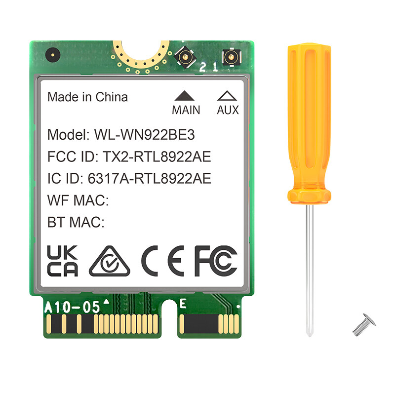 Wavlink WN922BE3M BE6500 Wi-Fi 7 M.2 Key E modul, Bluetooth 5.4 – kép 5