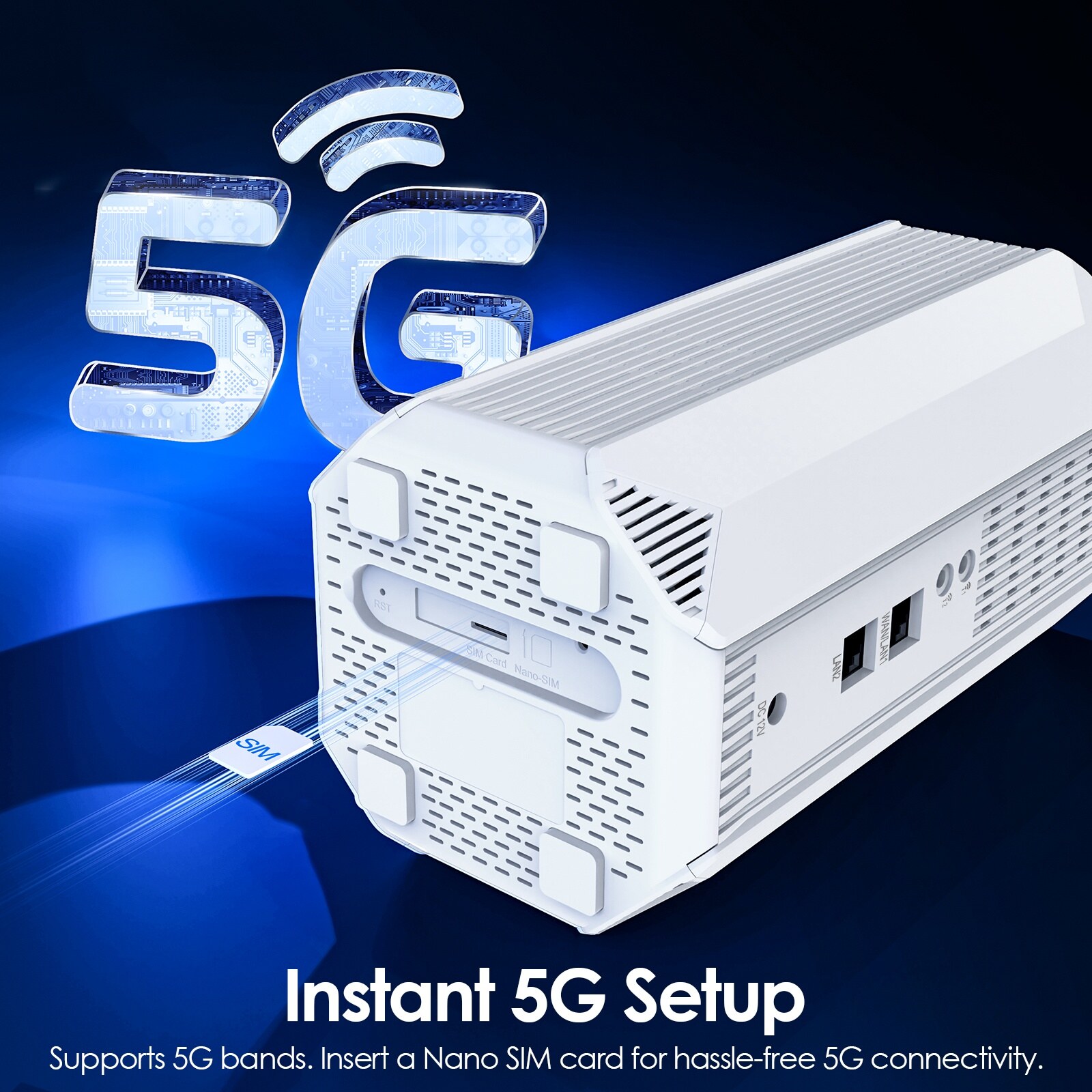 Wavlink WNF100X3NR-B AX3000 5G NR CPE router, Wi-Fi 6, Nano SIM, fekete – kép 2