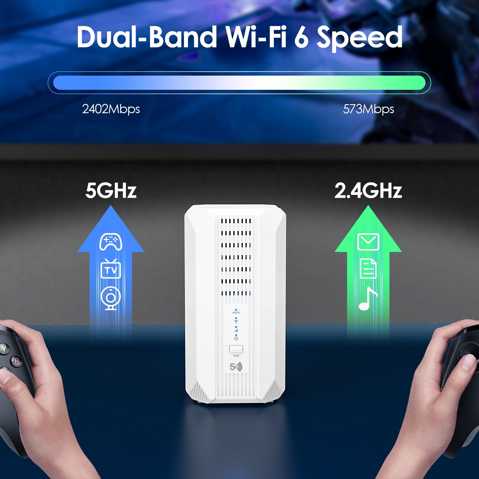 Wavlink WNF100X3NR-B AX3000 5G NR CPE router, Wi-Fi 6, Nano SIM, fekete – kép 3
